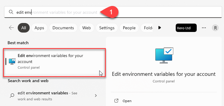 Screen Capture: Edit Environment Variables in Windows 10
