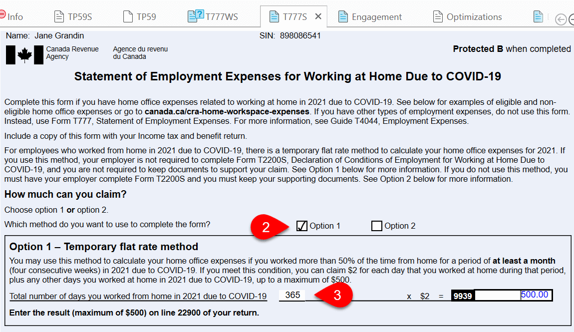 Screen Capture: Option 1 - Temporary flat rate method