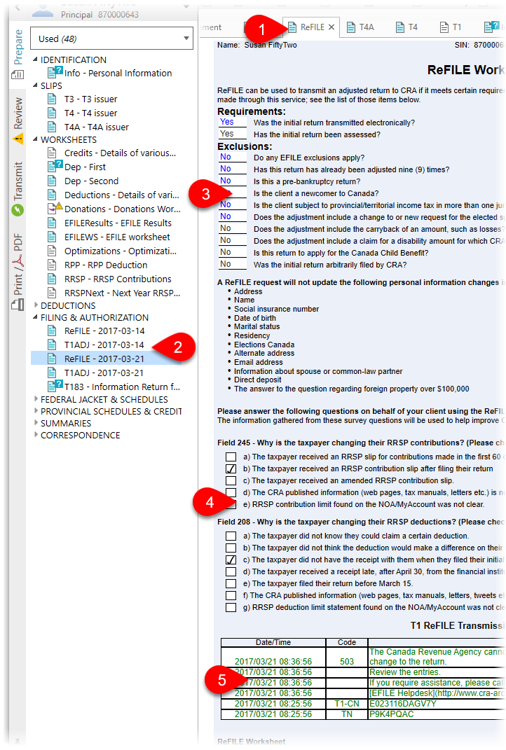 ReFILE and T1ADJ TaxCycle