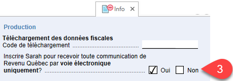 Screen Capture: Revenu Quebec question on the Info worksheet