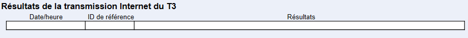 Screen Capture: T3 Internet Filing Results table