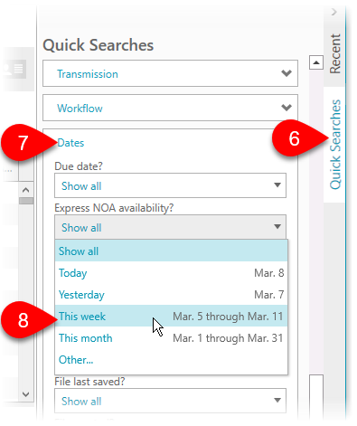 Express NOA Client Manager search