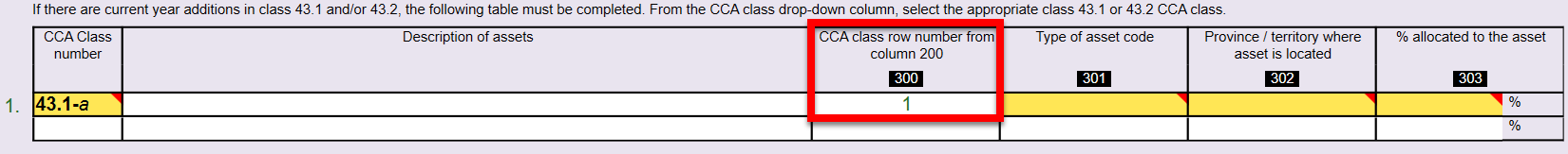 Screen Capture: Schedule 8 table