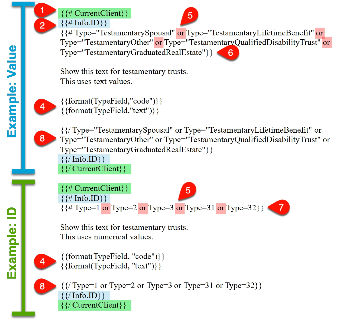 Screen Capture: Sample Code for Trust Type