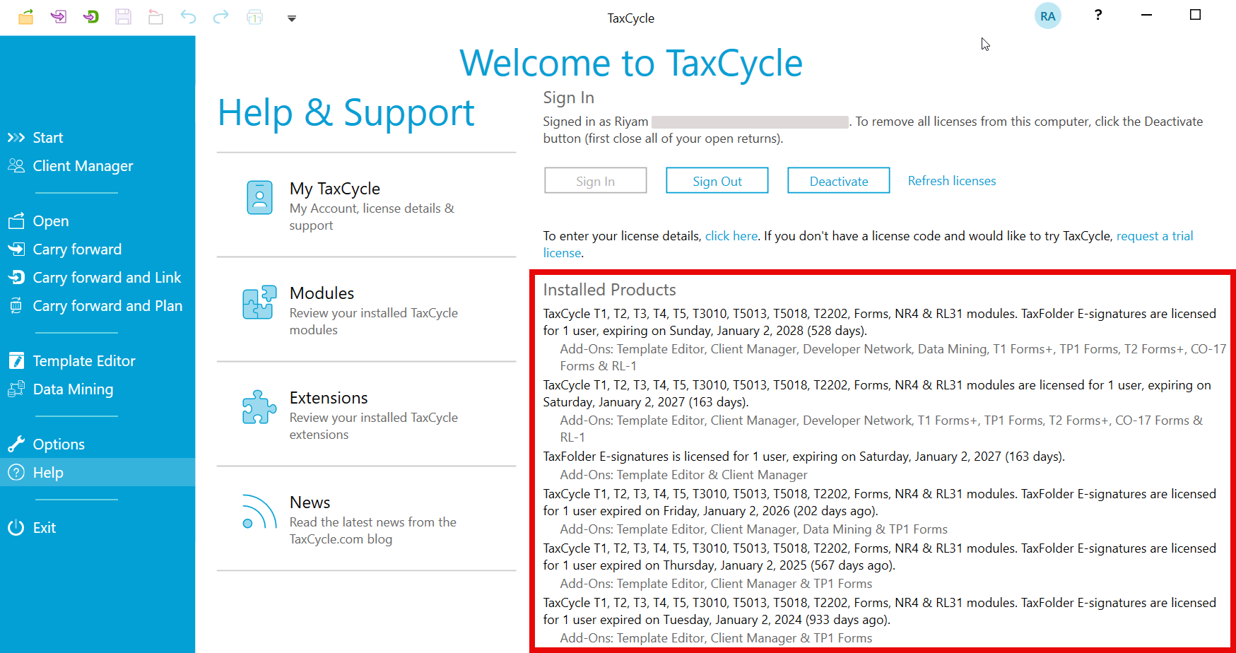 Screen Capture: Checking for Installed Products