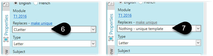 Replaces field in the Properties sidebar