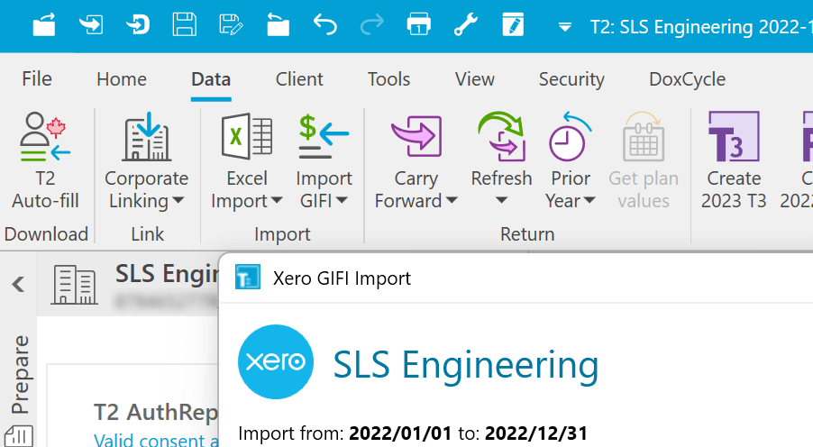 Xero GIFI Import
