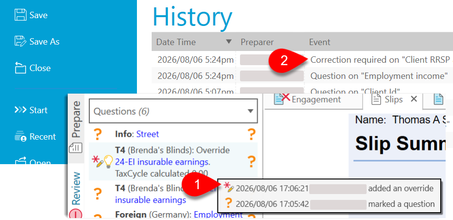 Screen Capture: Review marks tracking