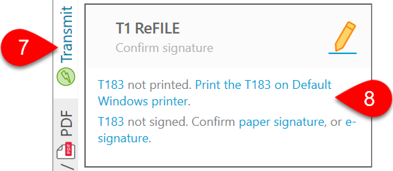 Screen Capture: Confirm signature of the T183