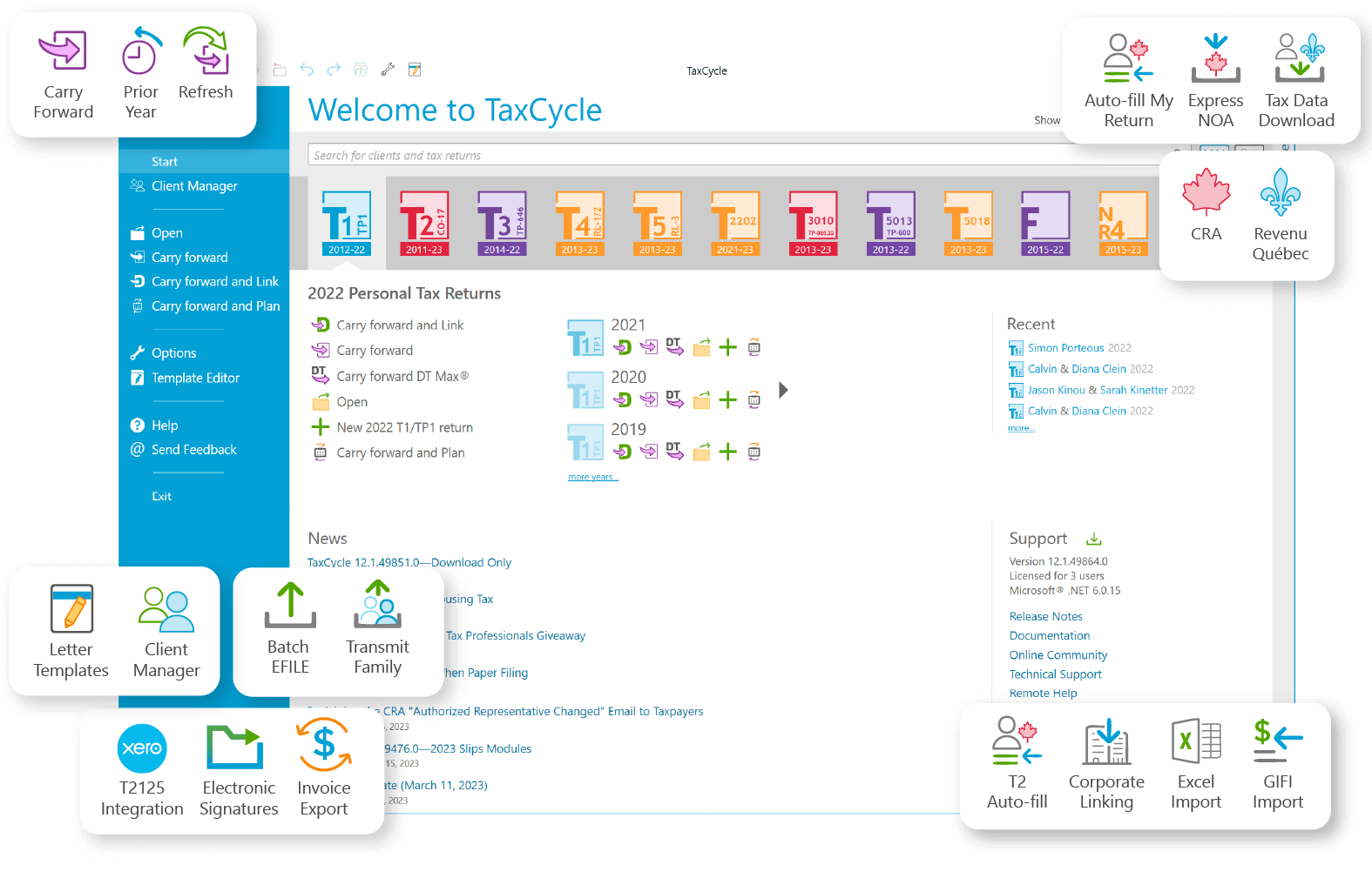 TaxCycle Start Screen