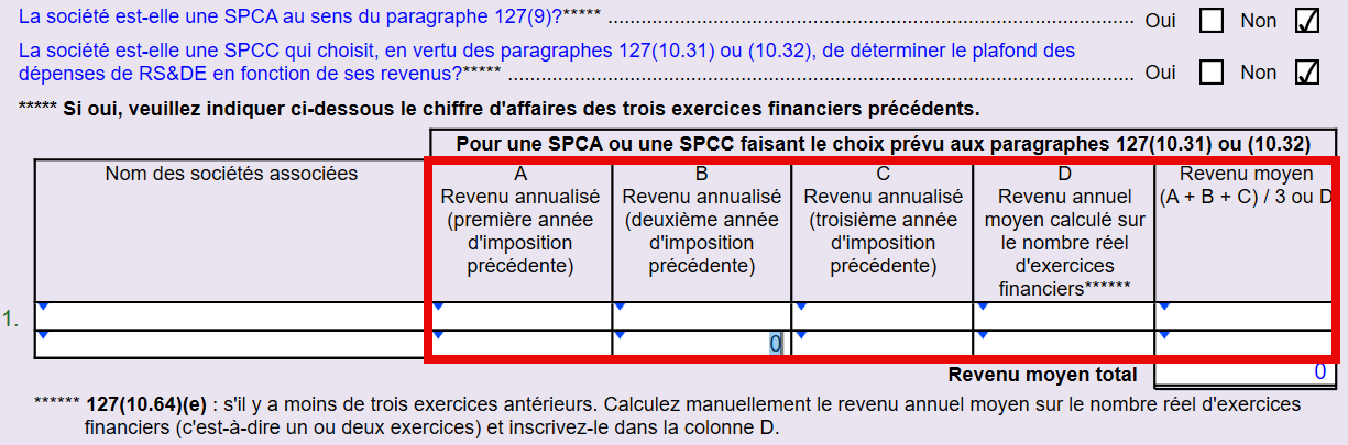 Capture d'écran : Colonnes du revenu annualisé sur l'A49