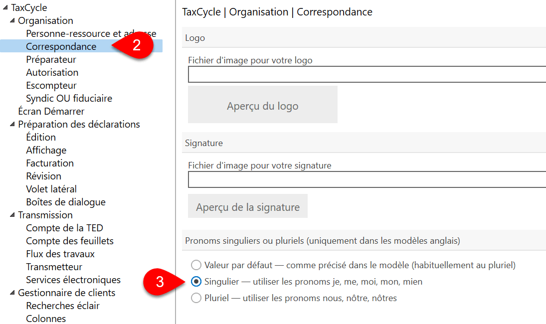 Capture d’écran : Choose Pronoun