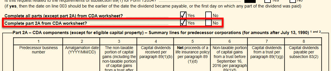 Screen Capture: Complete 2A from CDA worksheet