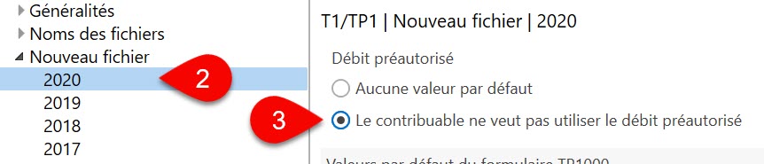 Capture d’écran : Options Nouveau fichier