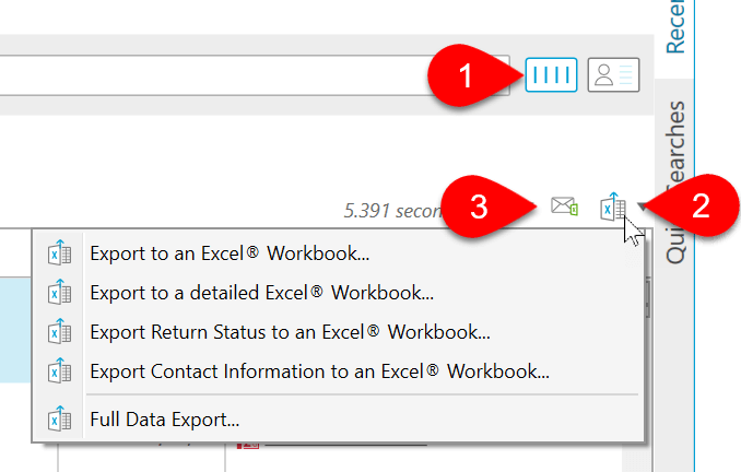 Screen Capture: Client Manager Excel Export