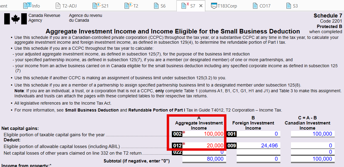 Screen Capture: Override the amounts on T2SCH7