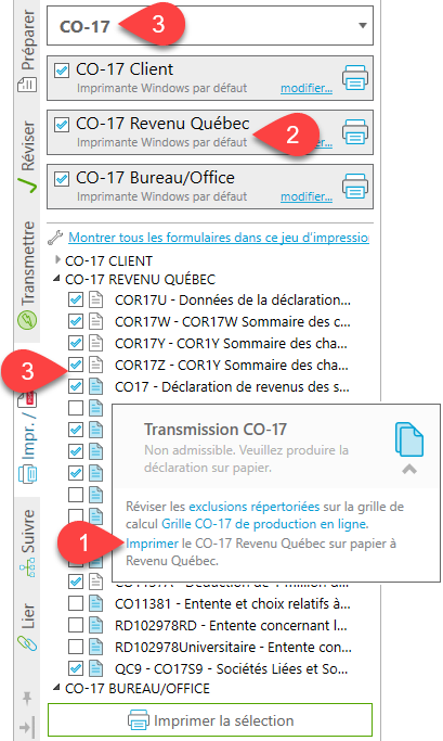 Capture d’écran : Jeux d'impression production sur papier de la CO-17