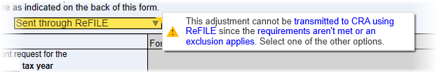 Exclusion message for ReFILE