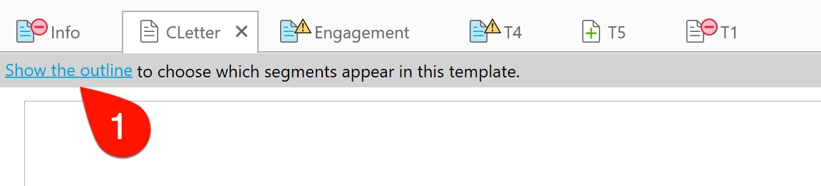 Screen Capture: Show outline link