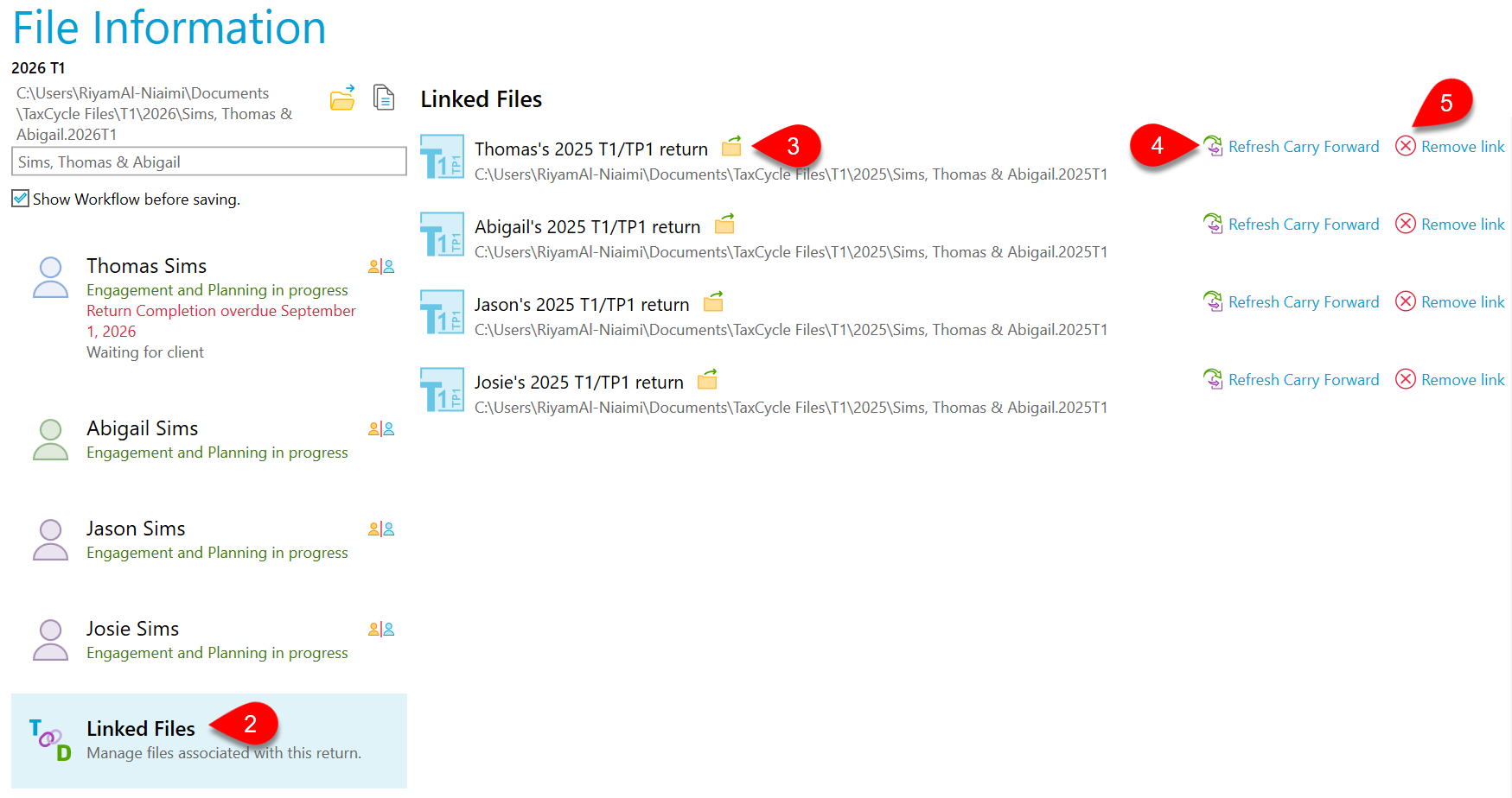 Screen Capture: View Linked Files