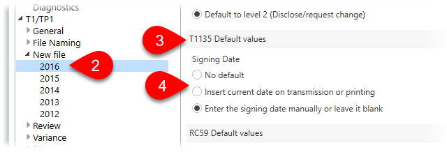 Default the certification date on the T1135