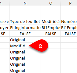 Capture d’écran : Feuille de calcul Excel