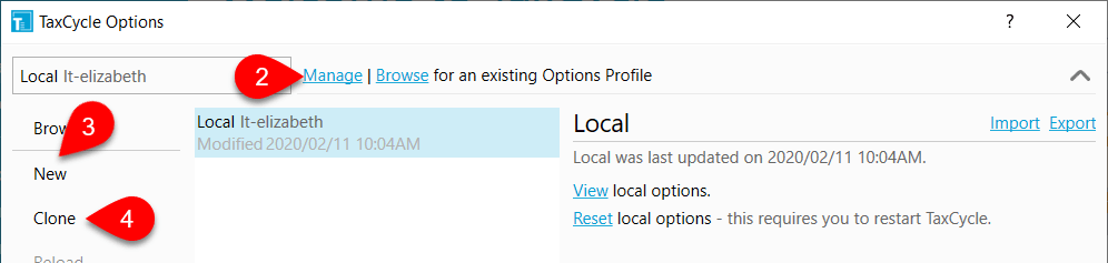 Screen Capture: Clone an Options Profile
