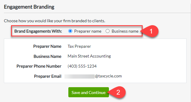 Screen Capture: TaxFolder Engagement Branding