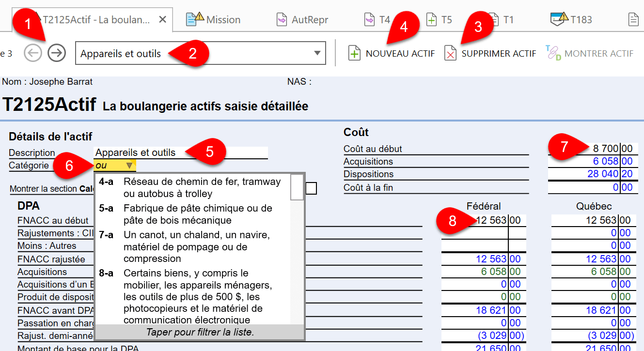 Capture d'écran : Nouveau T2125Actif