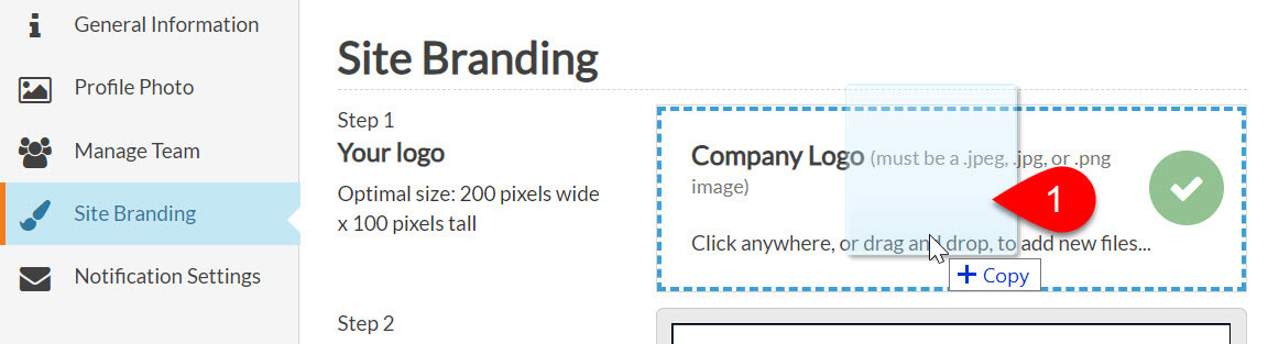 Screen Capture: Drag Site Branding