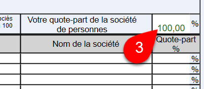 Capture d’écran :T1164 avec partenariat de 100 %