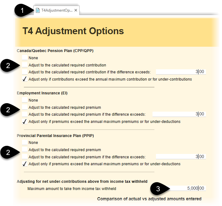 T4 Adjustments to CPP, EI and PPIP TaxCycle