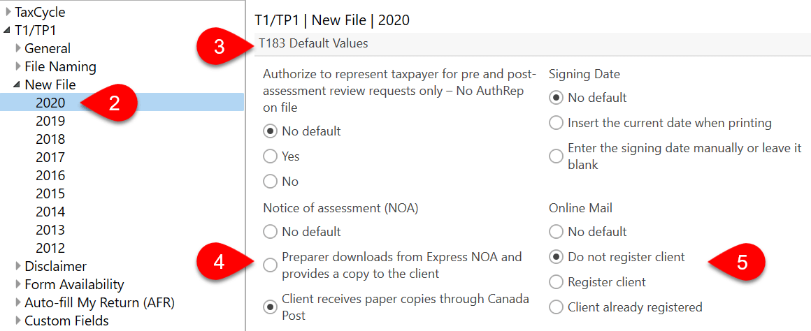 Screen Capture: New File Options