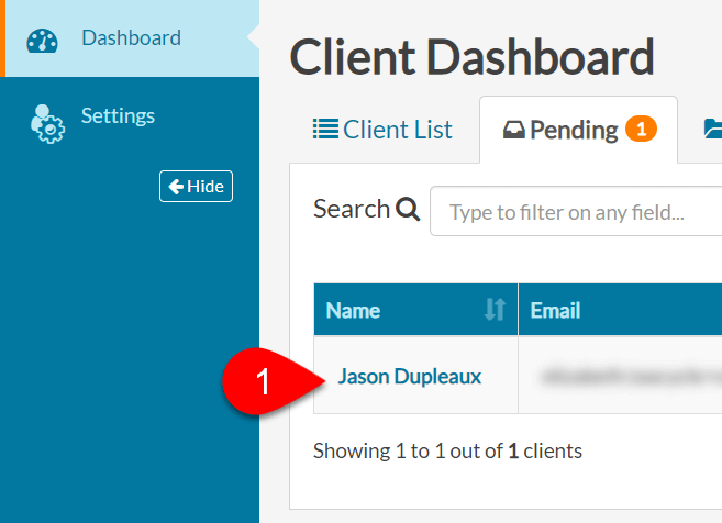 Client Name In List