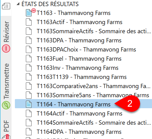 Capture d’écran : Nouvel état T1164 avec le même nom