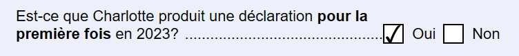 Screen Capture: Is the client filing for the first time in 2023?