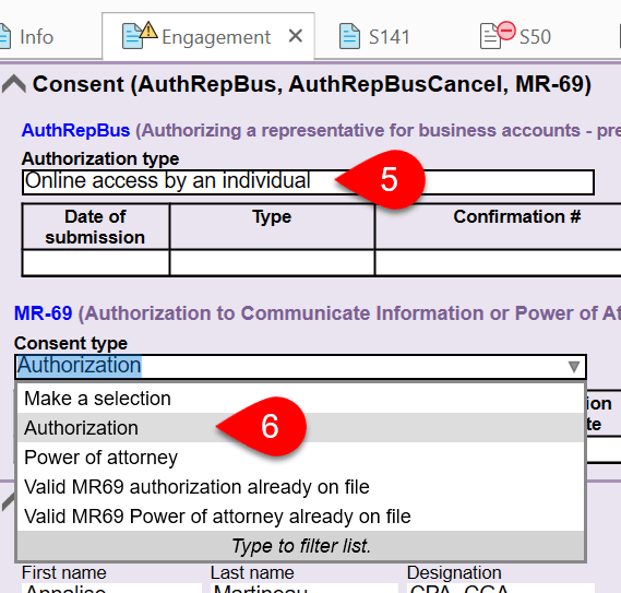 Screen Capture: Engagement Worksheet