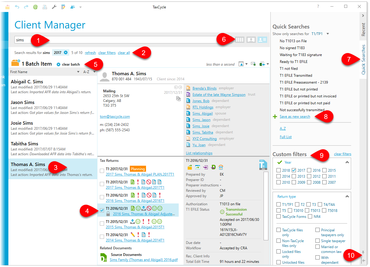 Client Manager Window