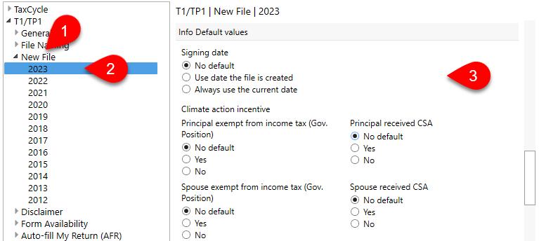 Screen Capture: New File Options