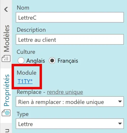 Capture d’écran : Propriété du module T1TY*