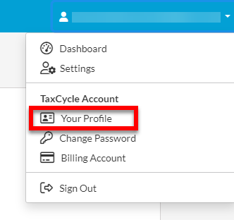 Screen Capture: TaxFolder Account Profile