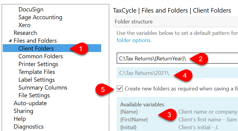 client folders
