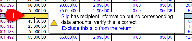 Screen Capture: Exclude this slip from return