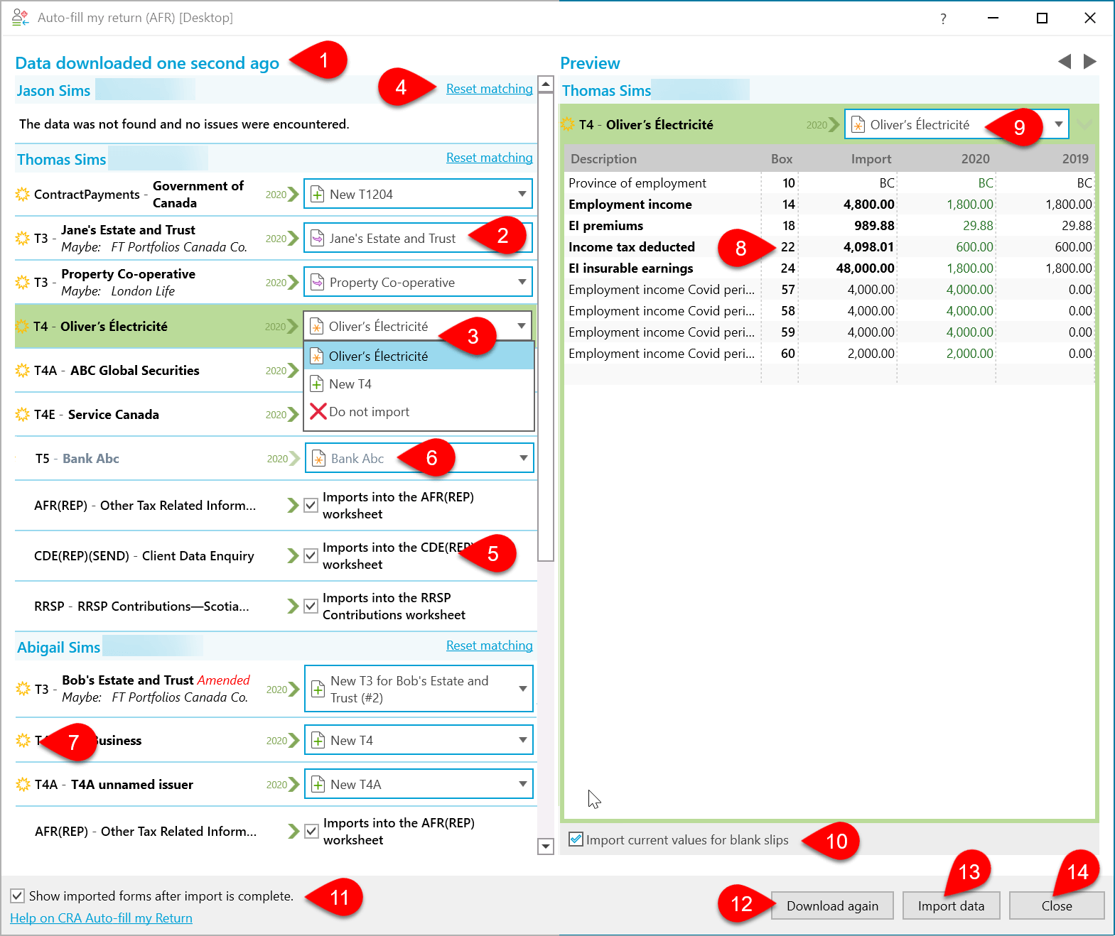 Screen Capture: Matching AFR Data