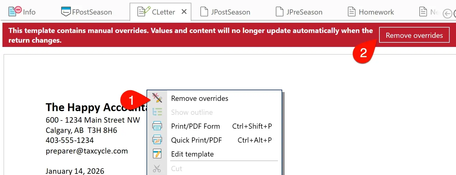 Screen Capture: Remove Overrides
