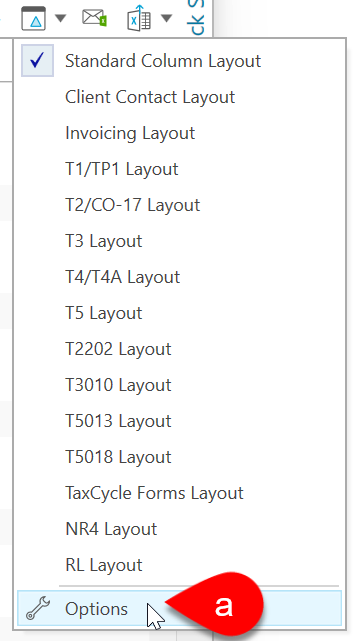 Screen Capture: Column layout options