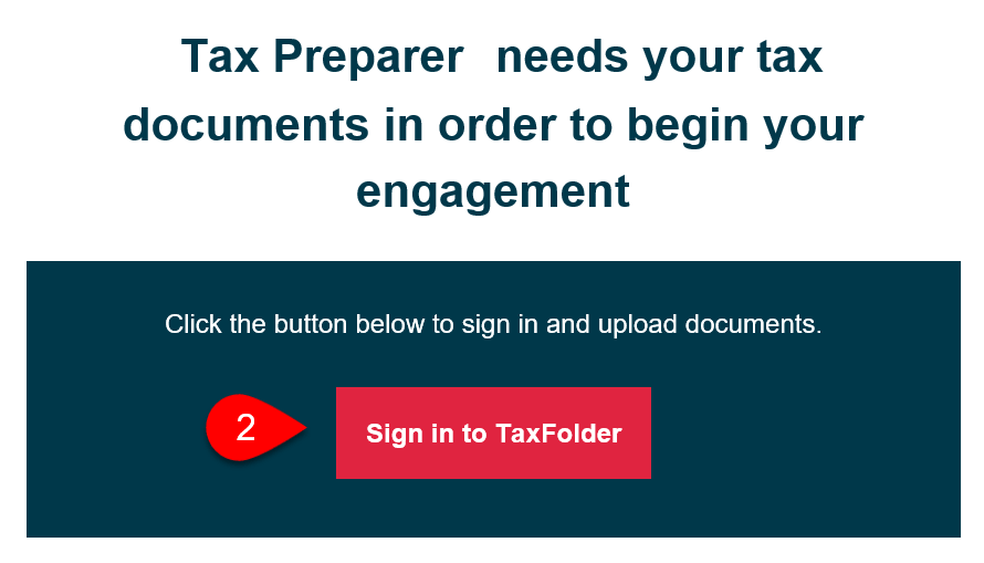 Screen Capture: Sign in to TaxFolder