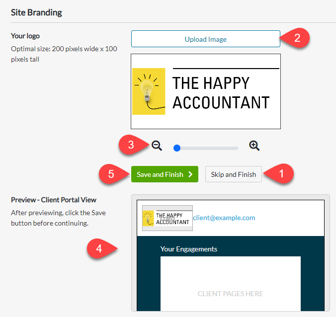 Screen Capture: Site Branding in TaxFolder
