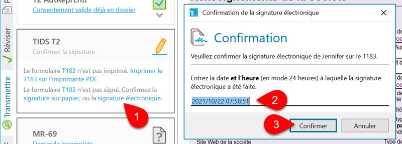 Confirmation signature électronique