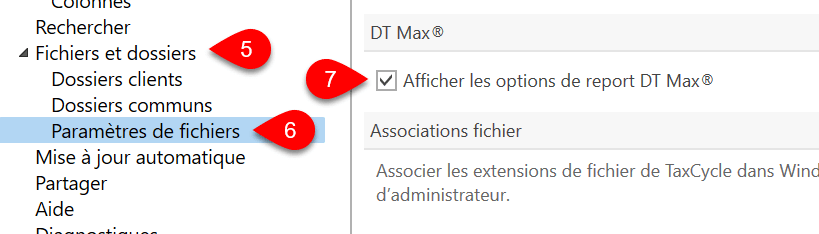 Image : option pour afficher les boutons DT Max